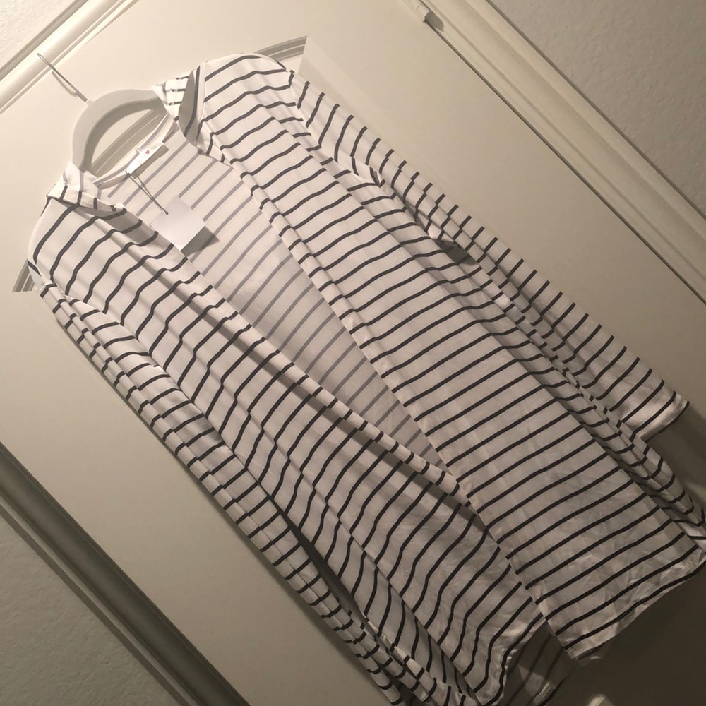 NEW striped hooded open cardigan